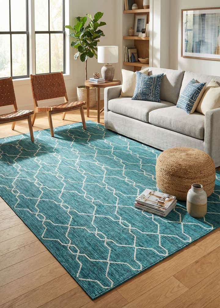 7' 10 x 11' Easy-Clean Trellis Indoor / Outdoor Rug