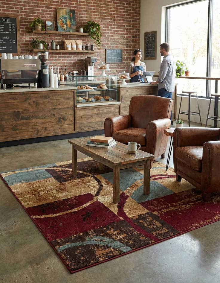 Detail image of 6' x 6' Coffee Shop Square Rug