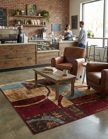 Coffee Shop Square Rug