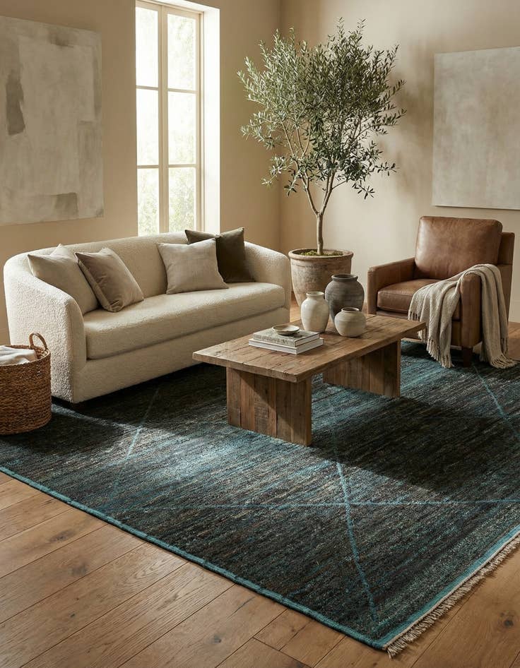 Detail image of 9' 2 x 12' 9  Hand Knotted Moroccan Wool Rug