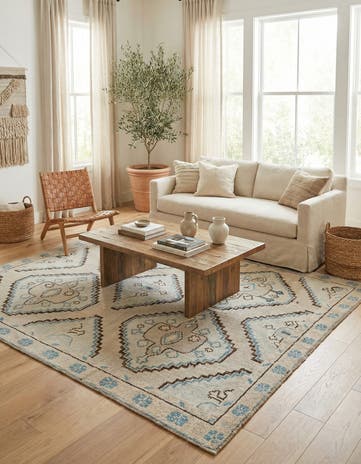6' x 9' 3 Hand Knotted Moroccan Wool Rug
