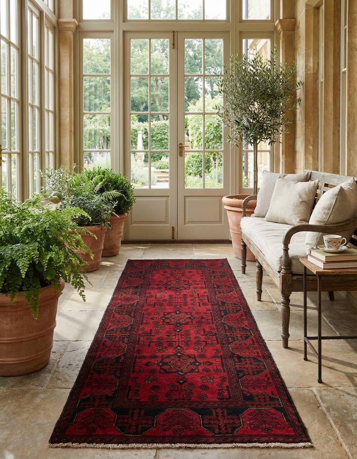 Detail image of  2' 9 x 6' 4  Hand Knotted Khal Mohammadi Wool Runner Rug