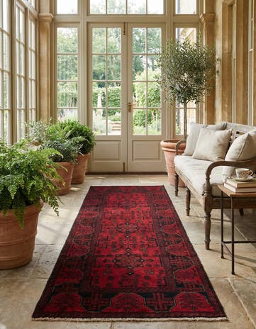 2' 9 x 6' 4 Hand Knotted Khal Mohammadi Wool Runner Rug