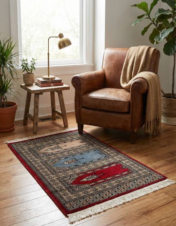 2' 1 x 3' 4 Hand Knotted Bokhara Oriental Wool Rug