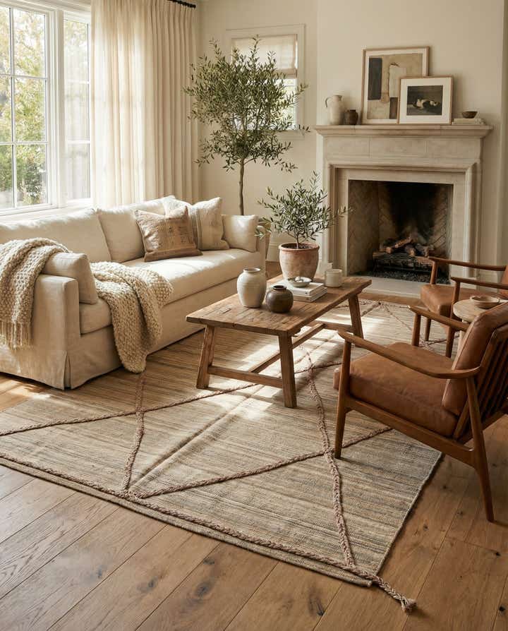 5' x 6' 6 Hand Woven Kilim Modern Wool Rug