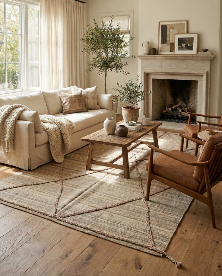 Detail image of 5' x 6' 6 Hand Woven Kilim Modern Wool Rug