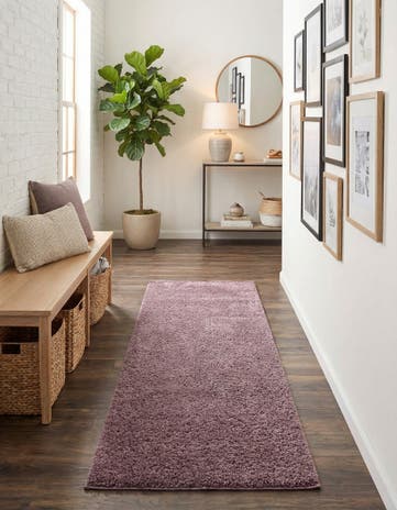 2' 7 x 10' Solid Shag Runner Rug