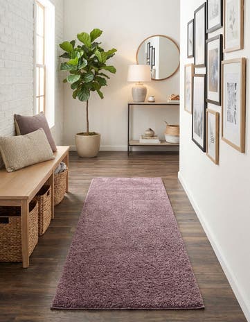 2' 7 x 10' Solid Shag Runner Rug