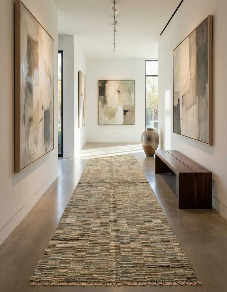 Detail image of 2' 1 x 8' 8  Hand Knotted Modern Ziegler Wool Runner Rug