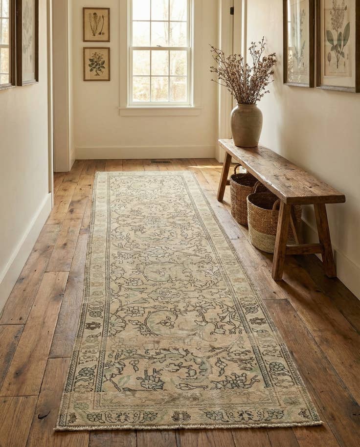 Detail image of 2' 7 x 9' Hand Knotted Ultra Vintage Persian Wool Runner Rug
