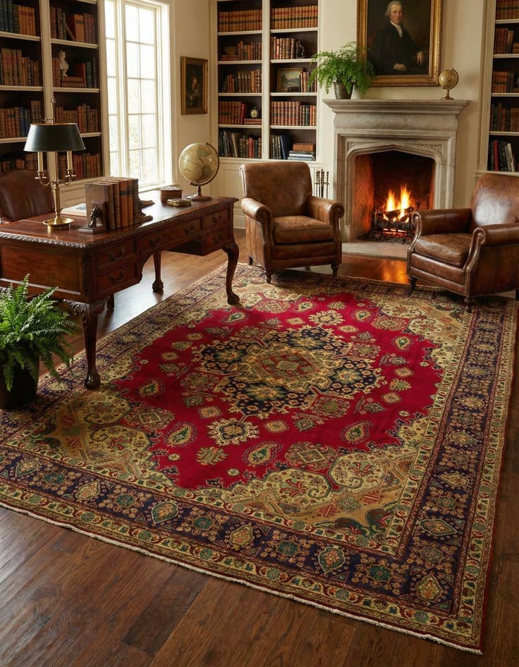 Detail image of 10' x 12' 10  Hand Knotted Tabriz Persian Wool Rug