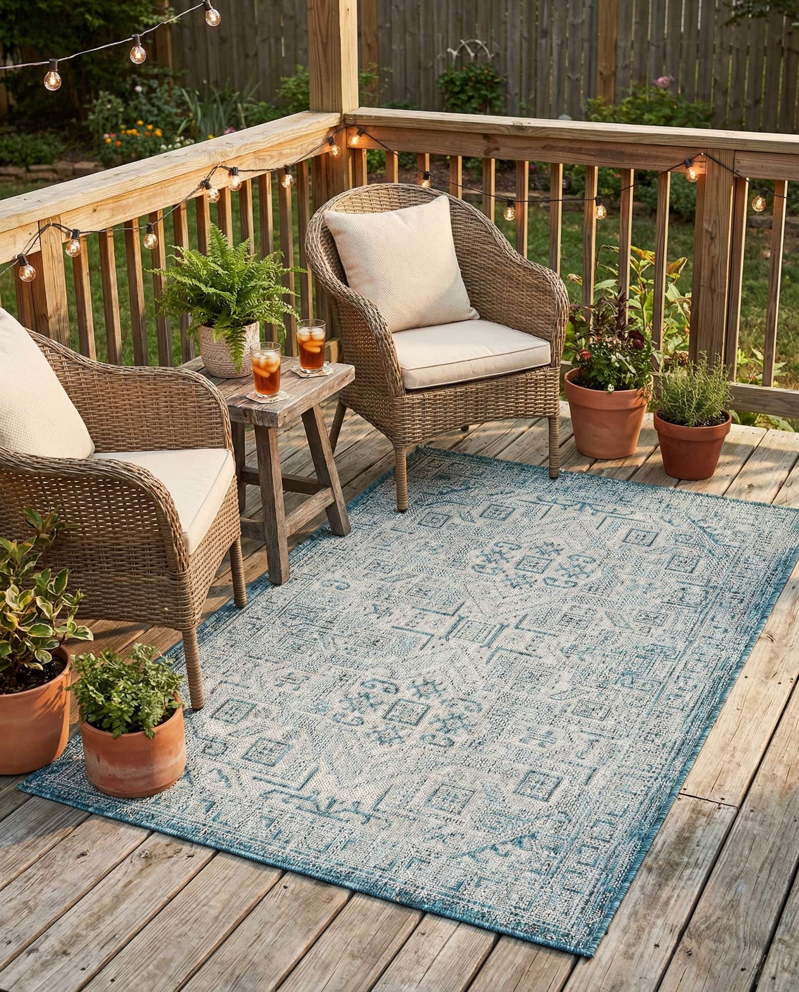 3' x 5' 3 Easy-Clean Aztec Indoor / Outdoor Rug