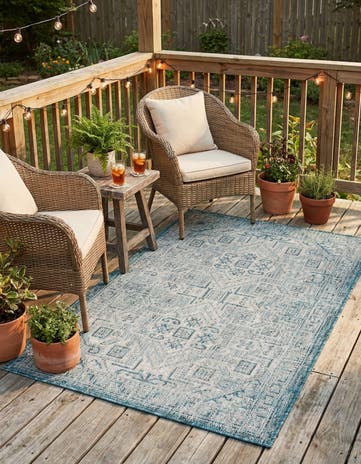 3' x 5' 3 Easy-Clean Aztec Indoor / Outdoor Rug