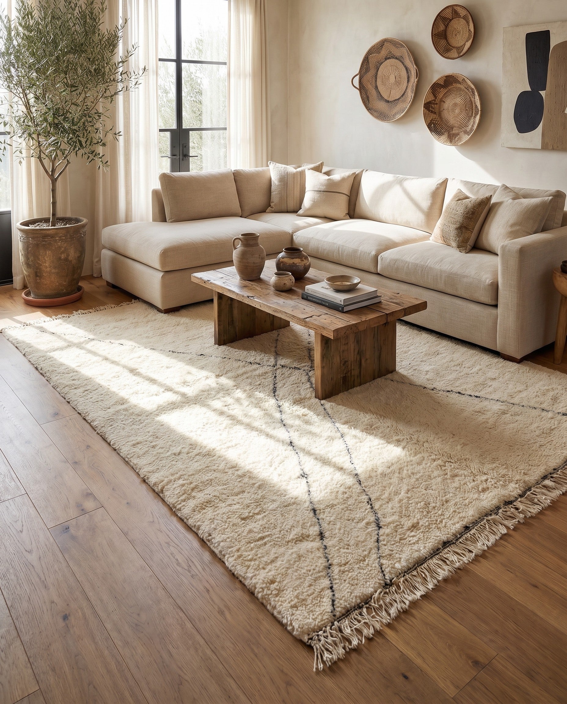 5' 4 x 8' 4 Hand Knotted Moroccan Wool Rug