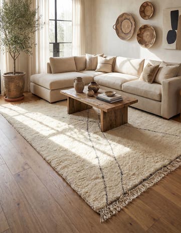 5' 4 x 8' 4 Hand Knotted Moroccan Wool Rug