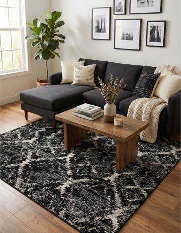 Black Tucson Square Rug