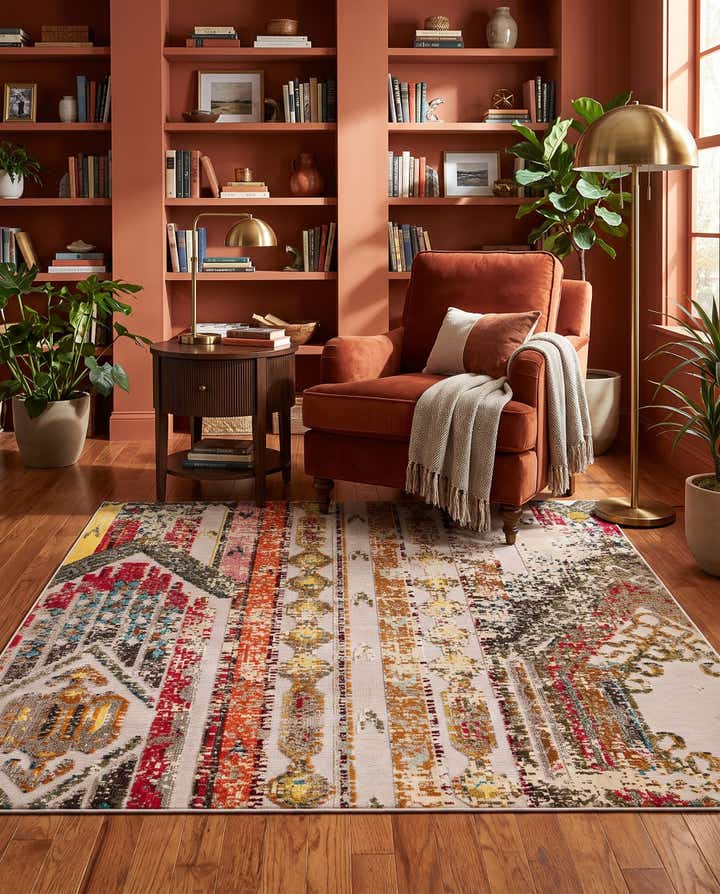7' 10 x 7' 10 Easy-Clean Casablanca Indoor / Outdoor Square Rug