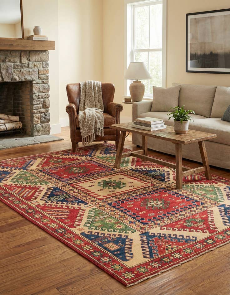 Detail image of 5' 8 x 7' 10 Hand Knotted Kazak Rug