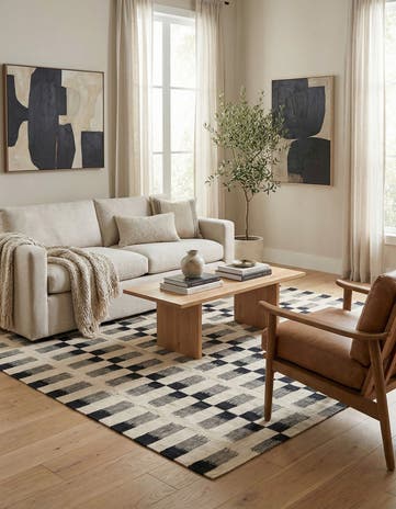 6' 2 x 7' 8 Hand Woven Kilim Modern Wool Rug