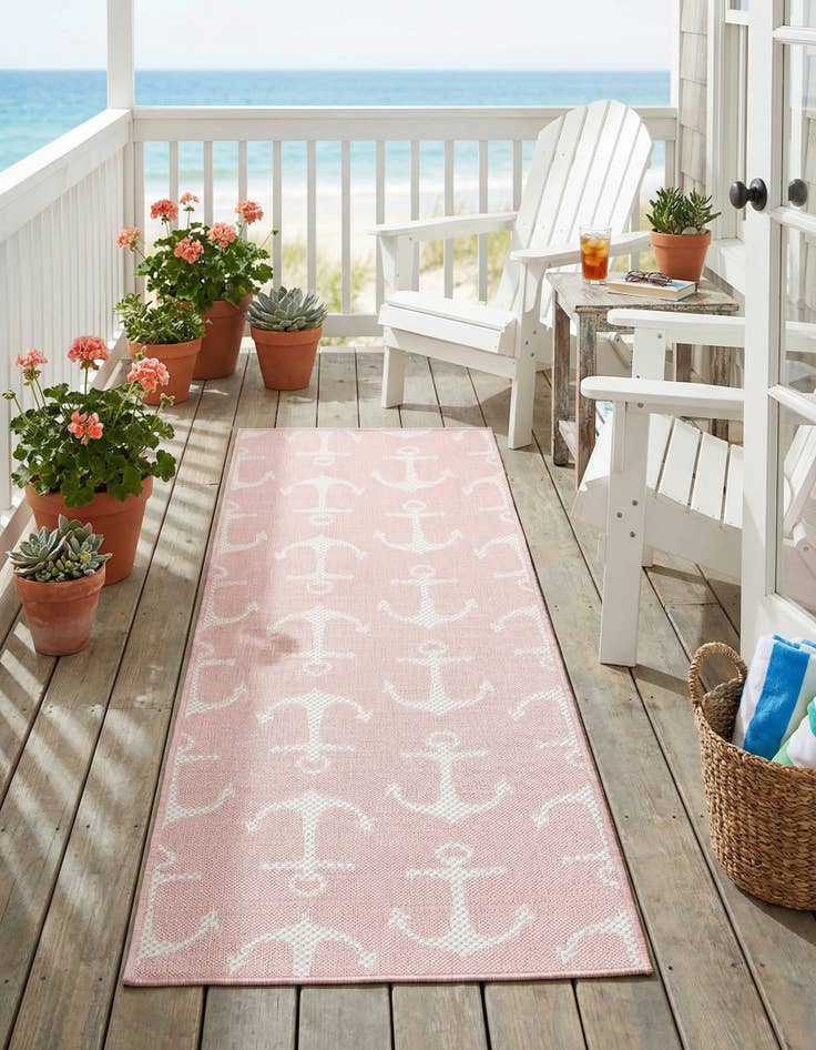 Detail image of 2' x 6' Easy-Clean Coastal Indoor / Outdoor Runner Rug