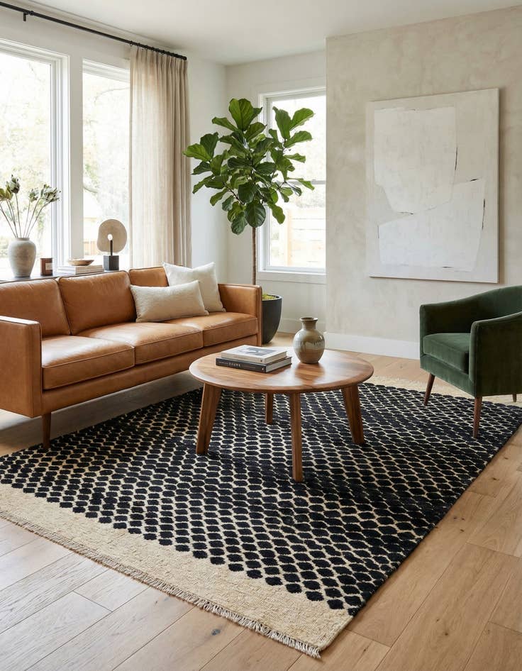 Detail image of 4' 11 x 7' 5  Hand Knotted Darya Wool Rug