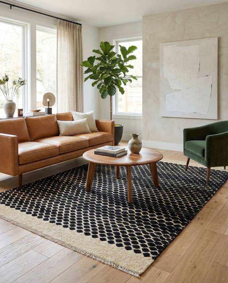 Detail image of 4' 11 x 7' 5 Hand Knotted Darya Wool Rug