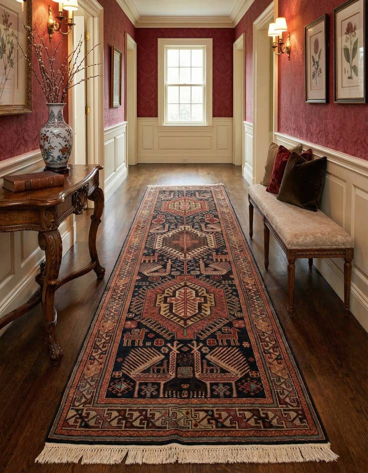 Detail image of 3' 8 x 11' 6 Moghul Schirwan Akast Runner Rug