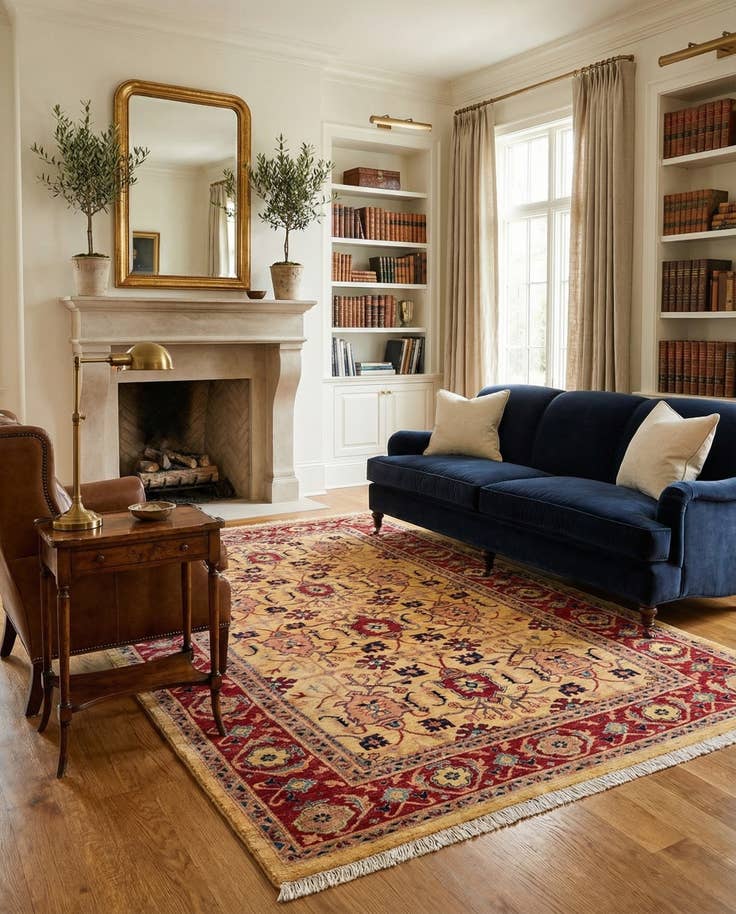 Detail image of 5' 8 x 7' 11 Hand Knotted Ziegler Wool Rug