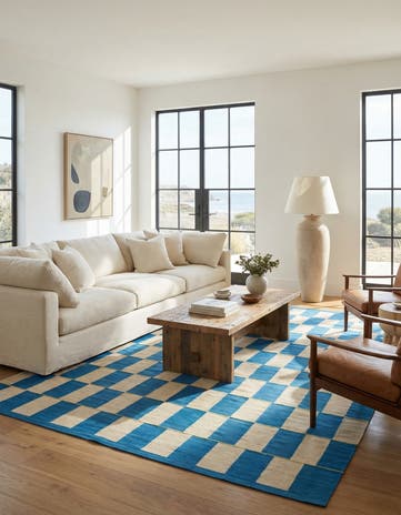 6' 10 x 9' 6 Hand Woven Kilim Modern Wool Rug