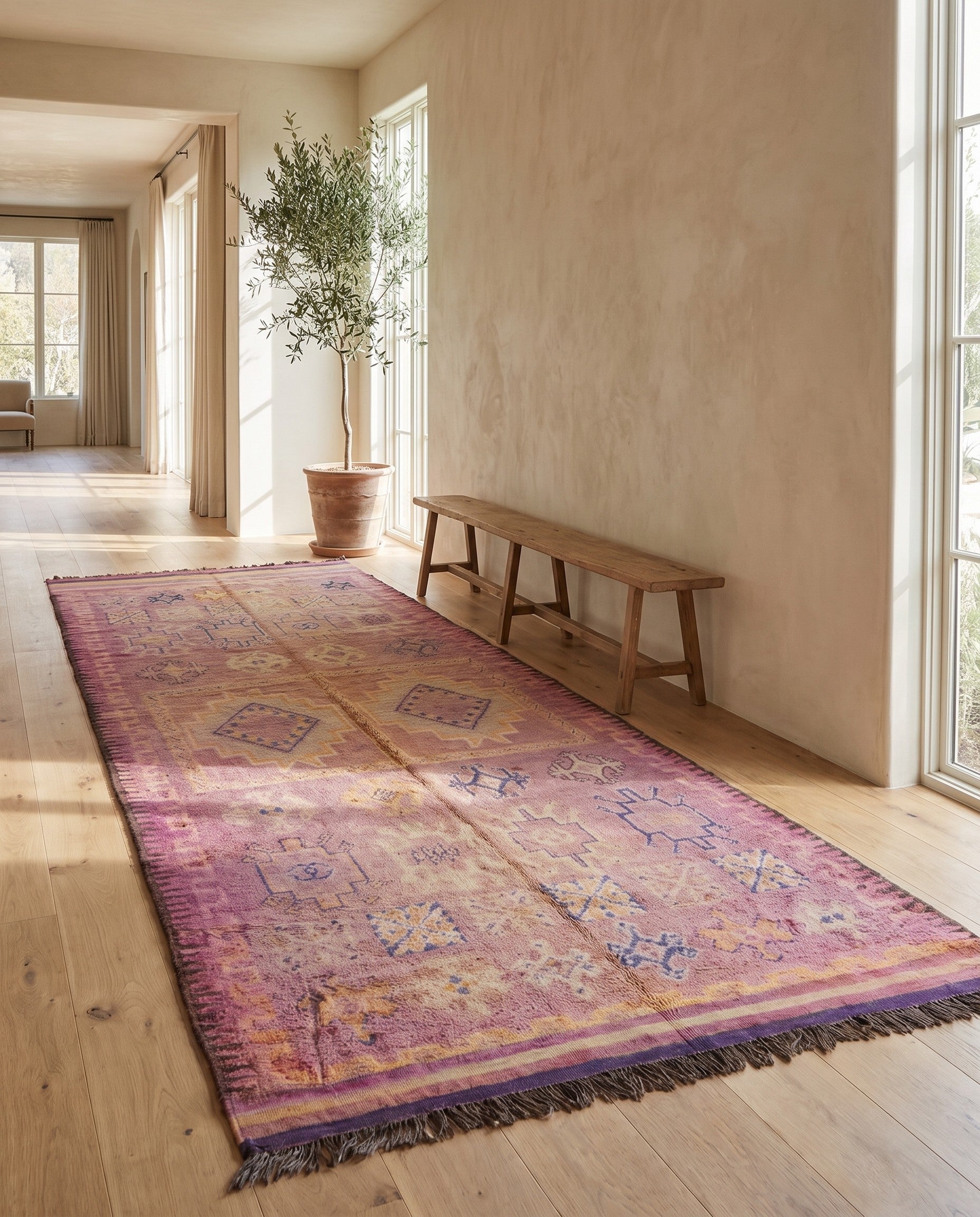 6' 5 x 15' 4 Hand Knotted Moroccan Wool Runner Rug
