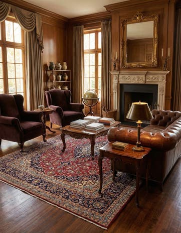 9' 10 x 12' 9 Hand Knotted Kashan Persian Wool Rug