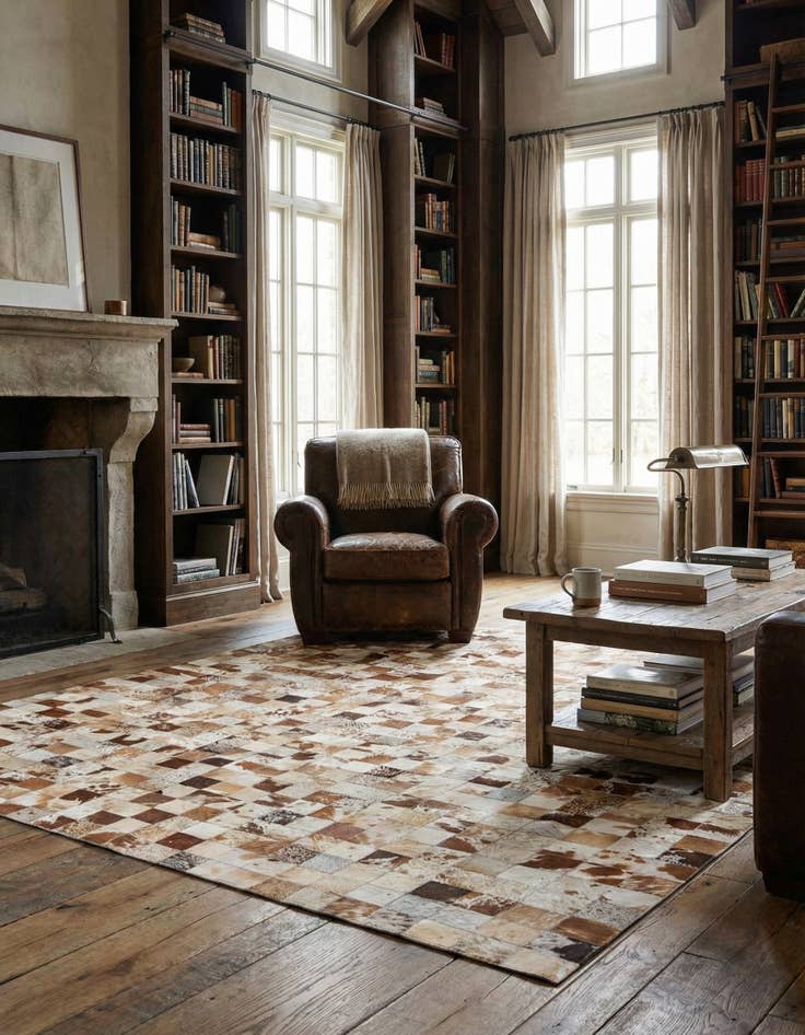 Detail image of 8' x 10' Cowhide Leather Rug