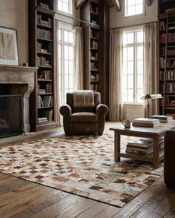 8' x 10' Cowhide Leather Rug