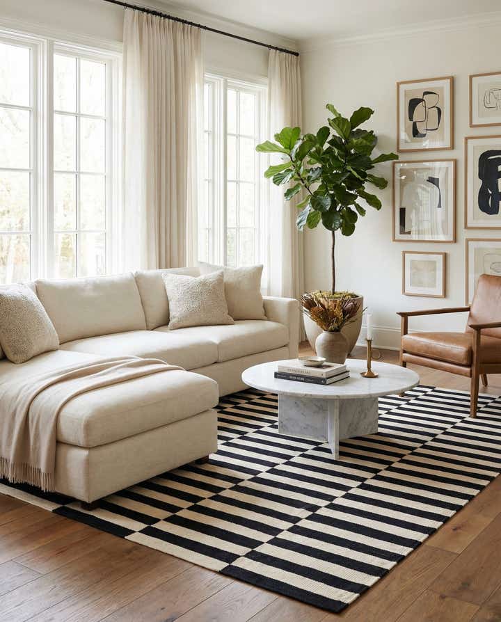 5' 5 x 7' 9 Hand Woven Kilim Modern Wool Rug