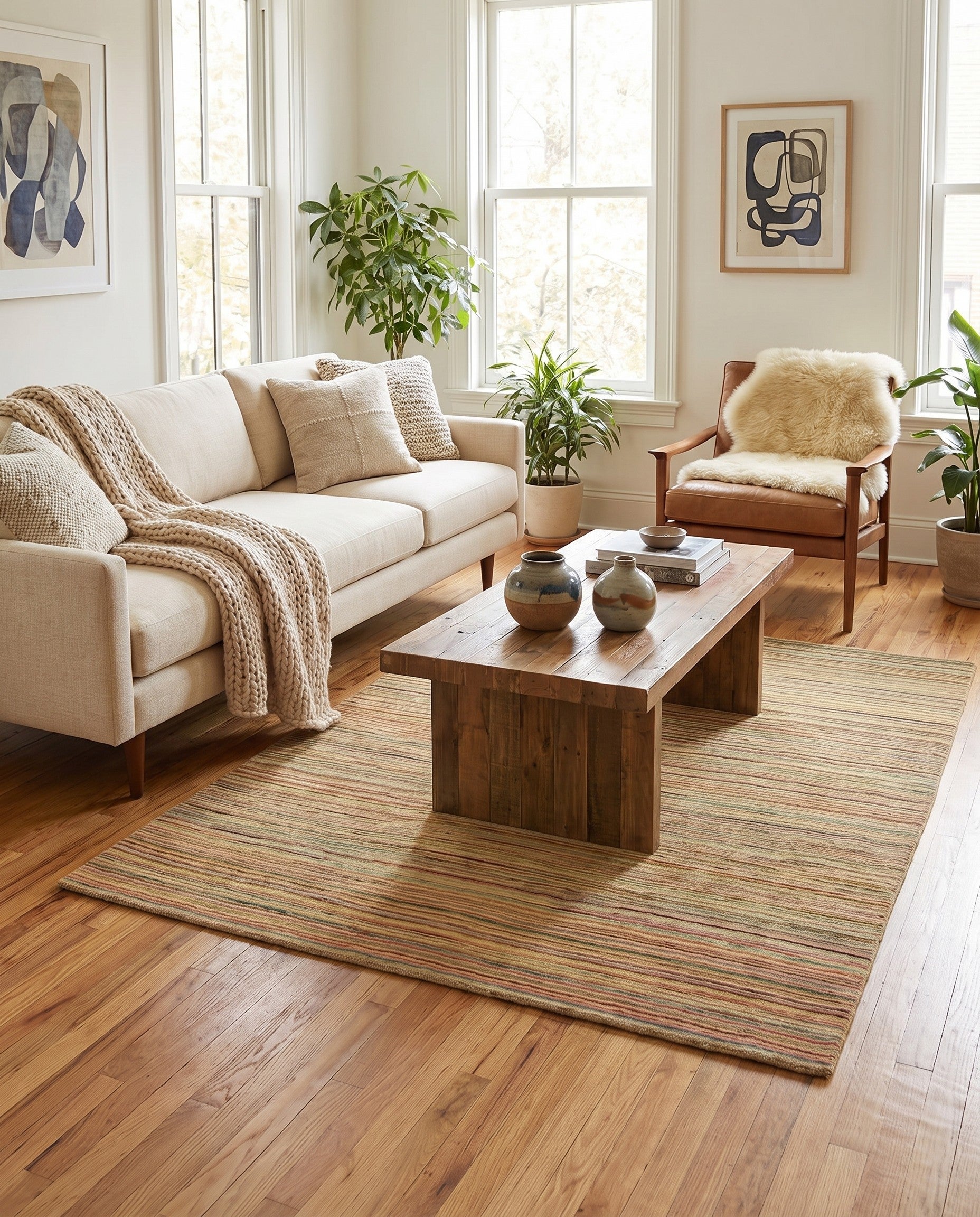 4' 11 x 6' 6 Hand Knotted Modern Ziegler Rug