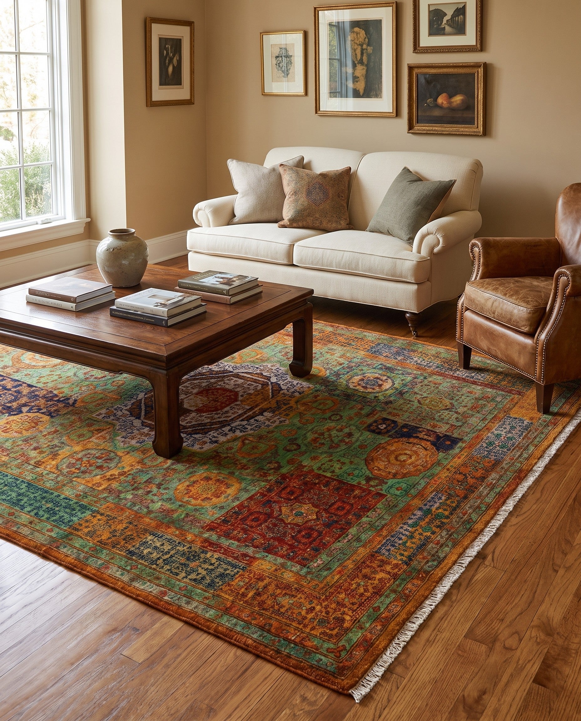 5' x 6' 7 Hand Knotted Mamluk Ziegler Rug