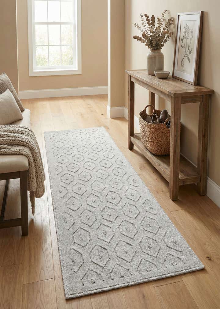 2' x 6' Easy-Clean Trellis Textured Indoor / Outdoor Runner Rug
