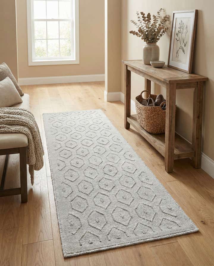 2' x 6' Easy-Clean Trellis Textured Indoor / Outdoor Runner Rug