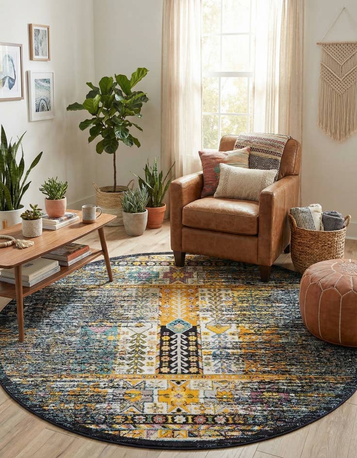 Detail image of 7' 10 x 7' 10 Carrington Round Rug