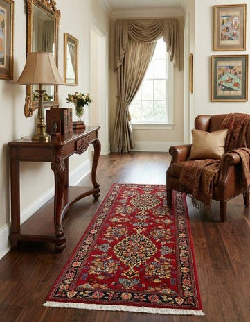 2' 7 x 6' 7 Hand Knotted Qom Persian Runner Rug