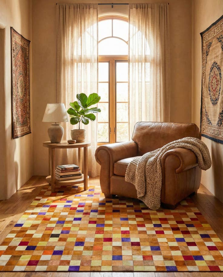 Detail image of 7' 11 x 9' 10 Cowhide - Patchwork Rug