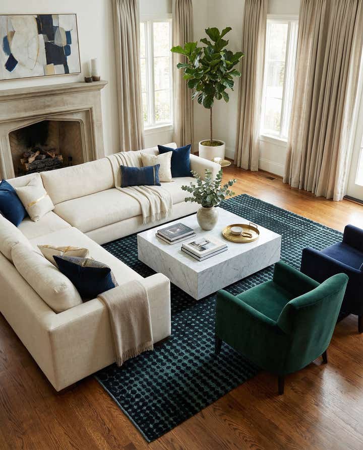 6' 6 x 10' 3 Hand Knotted Darya Wool Rug