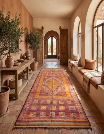 7' x 16' Hand Knotted Moroccan Wool Runner Rug