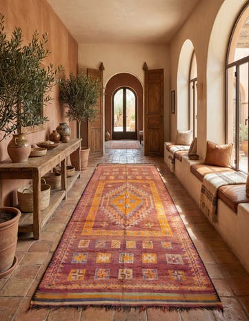 7' x 16' Hand Knotted Moroccan Wool Runner Rug