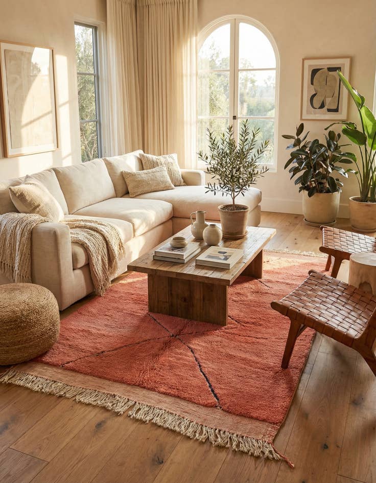 Detail image of  5' 7 x 7' 10  Hand Knotted Moroccan Wool Rug