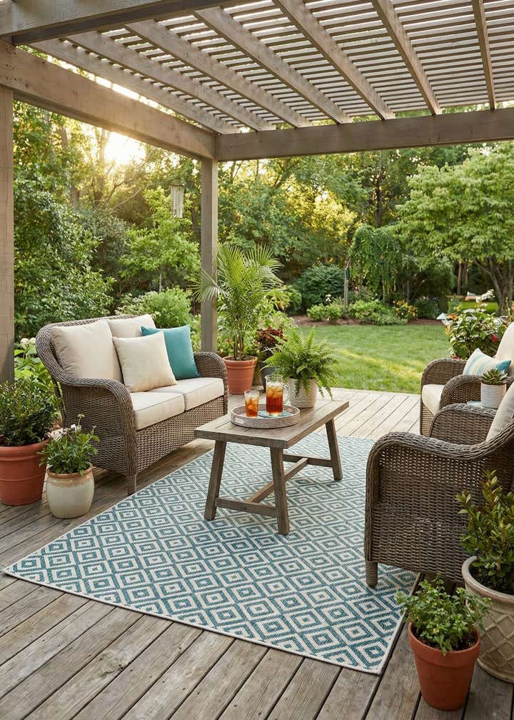 5' 3 x 8' Easy-Clean Jill Zarin Costa Rica Indoor / Outdoor Rug