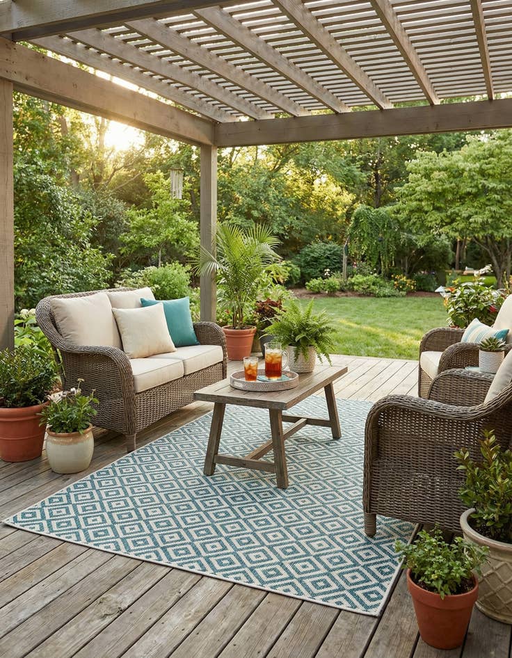 Detail image of  5' 3 x 8'  Washable Jill Zarin Costa Rica Indoor / Outdoor Rug