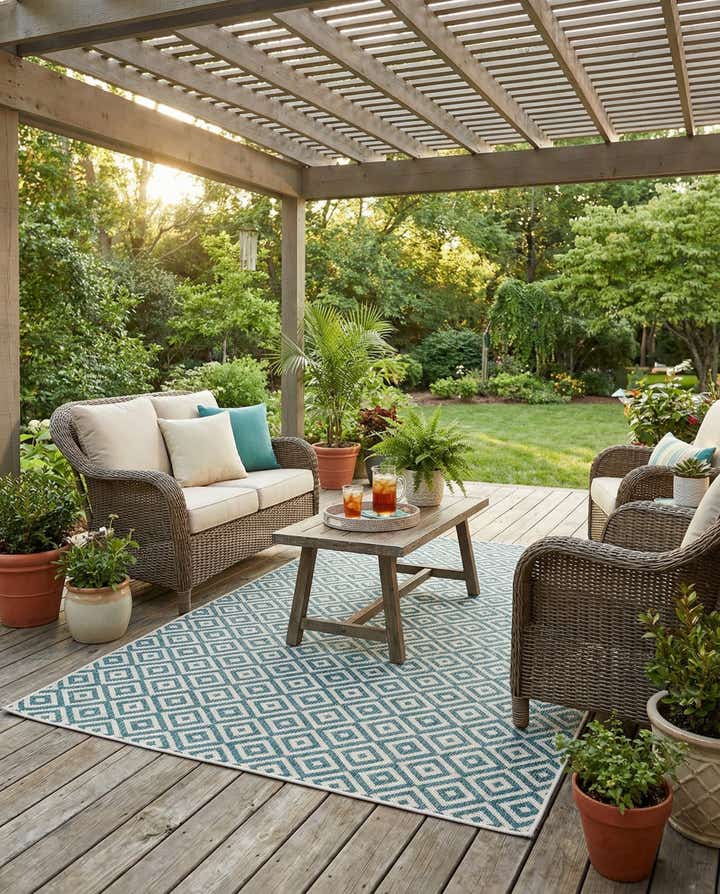 5' 3 x 8' Easy-Clean Jill Zarin Costa Rica Indoor / Outdoor Rug