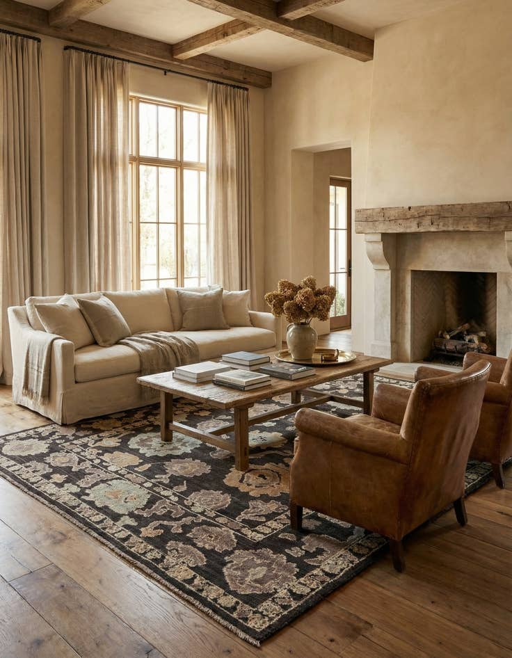 Detail image of 9' 6 x 12' 1  Hand Knotted Oushak Wool Rug