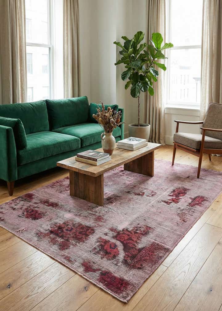 4' 8 x 6' 4 Hand Knotted Ultra Vintage Persian Wool Rug